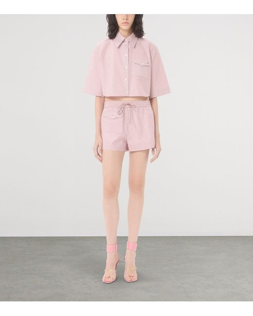 Valentino Pink Cotton Cropped Shirt