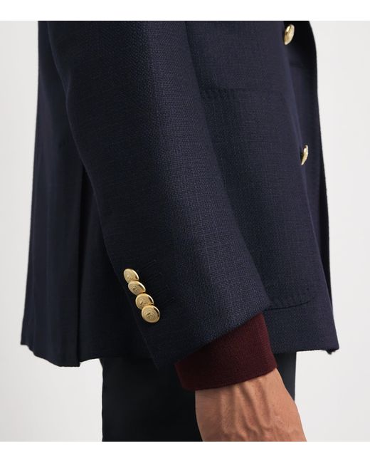 Corneliani Blue Virgin Wool Double-Breasted Blazer for men