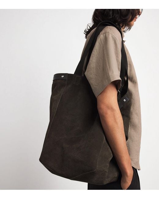 NN07 Black Suede Tote Bag for men