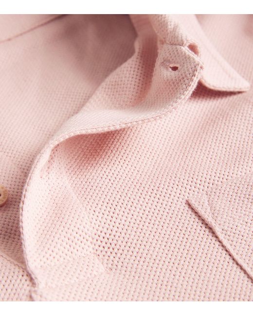 Sunspel Pink Riviera Polo Shirt for men
