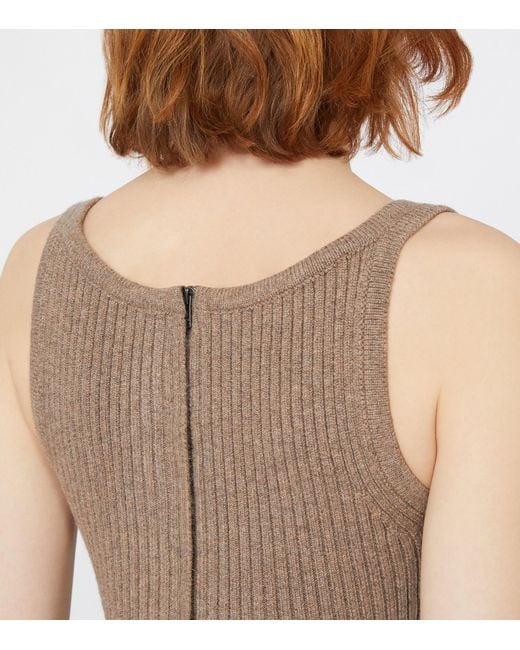 Max Mara Brown Wool-Blend Tank Top