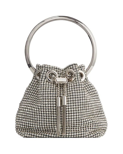 Jimmy Choo White Micro Bon Bon Top-Handle Bag