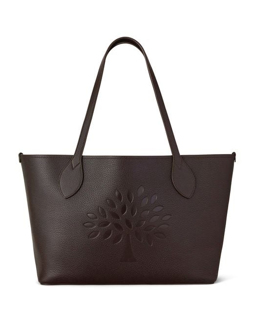 Mulberry Brown Leather Tree Tote Bag