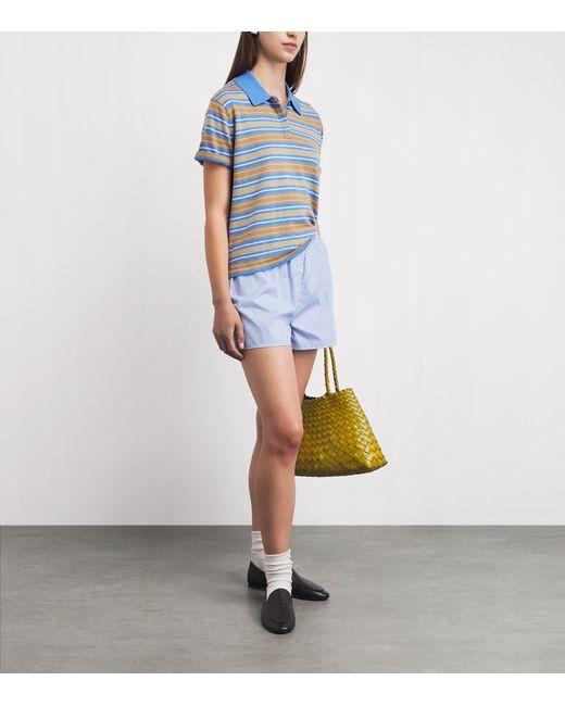 Guest In Residence Blue Cotton-Cashmere Stripe Rugby Shirt