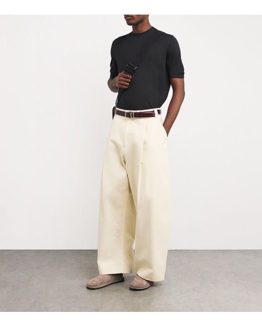 Colombo Black Cashmere-Silk T-Shirt for men