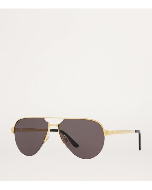 Cartier Gray Metal 06L001652 Sunglasses for men