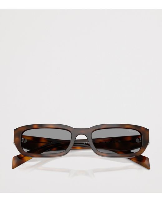 Prada Brown Tortoiseshell Rectangle Sunglasses