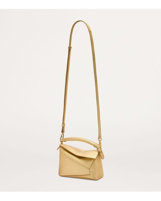 Loewe Mini Metallic Leather Puzzle Top-Handle Bag