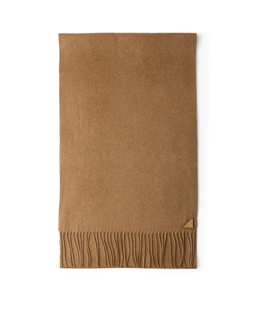 Prada Brown Silk-Cashmere Scarf