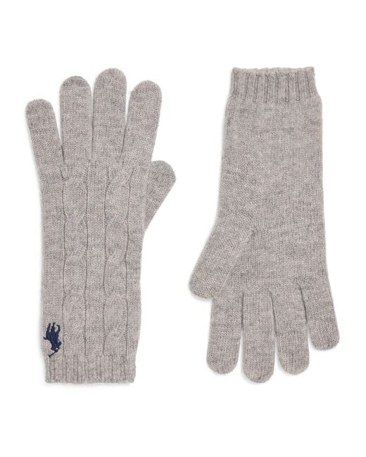 Polo Ralph Lauren Gray Wool-Cashmere Gloves