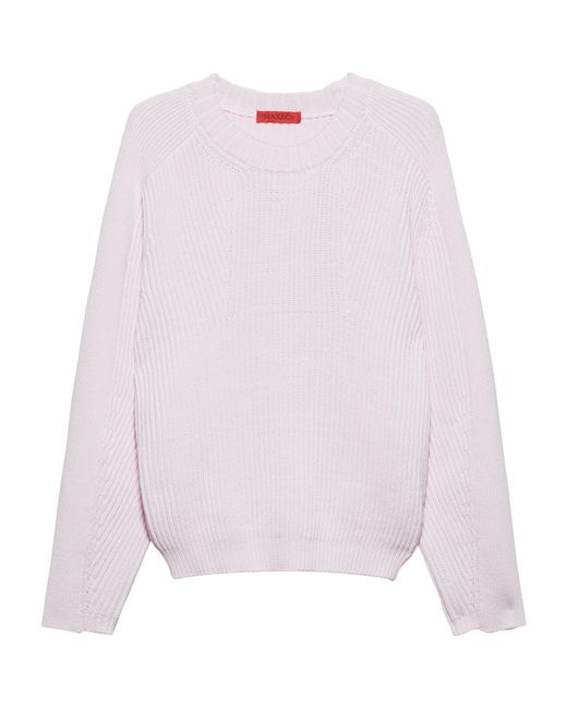 MAX&Co. Pink Wool Half-Zip Sweater