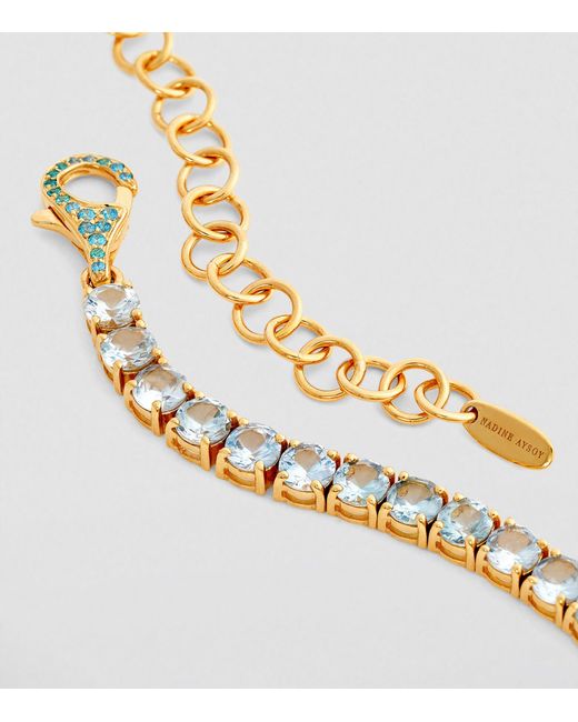 Nadine Aysoy Metallic Yellow Gold And Sapphire Le Cercle Tennis Necklace