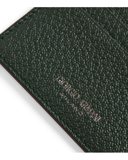 Giorgio Armani Green Leather Card Holder for men