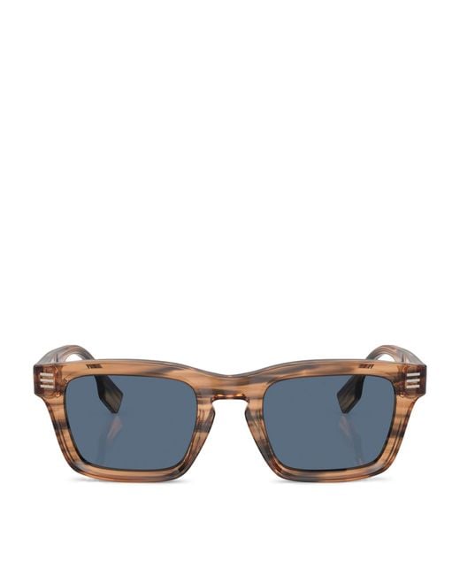 Burberry Blue Acetate Square Sunglasses for men