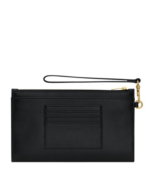 Saint Laurent Black Large Cassandre Matélasse Pouch