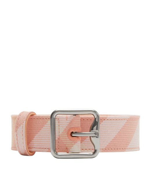 Burberry Pink Check B Buckle Belt