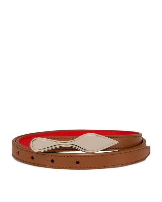 Christian Louboutin Brown Bettina Leather Reversible Belt