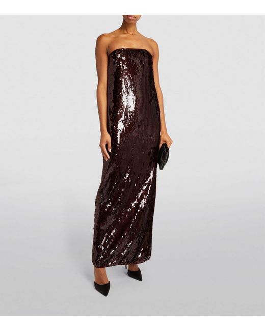 Staud Purple Sequinned Casey Dress