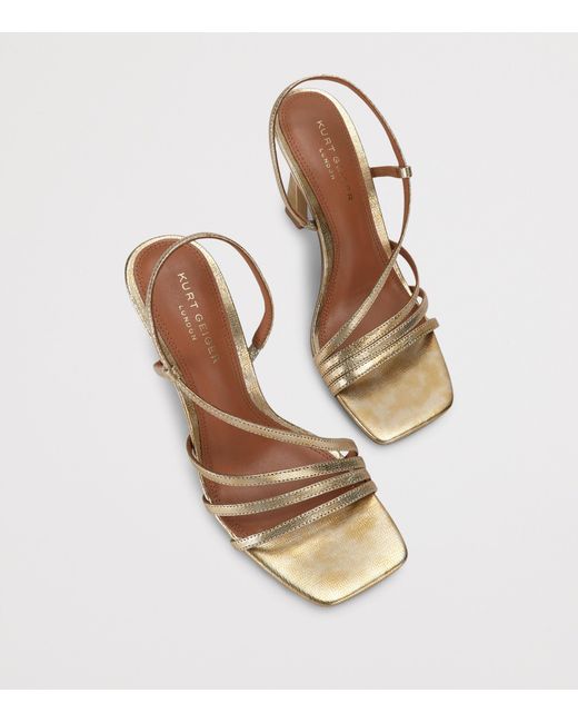 Kurt Geiger Metallic Leather Embellished Annabel Heeled Sandals 90