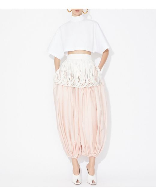 Alaïa White High-Neck Crop Top