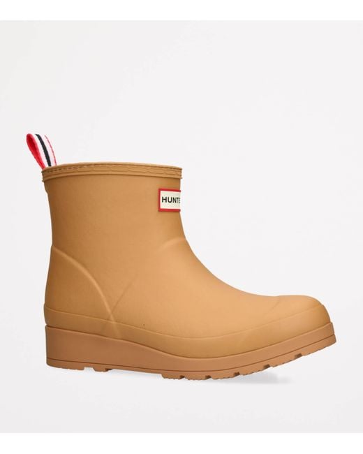 Hunter Brown Insulated Play Short Wellington Boots