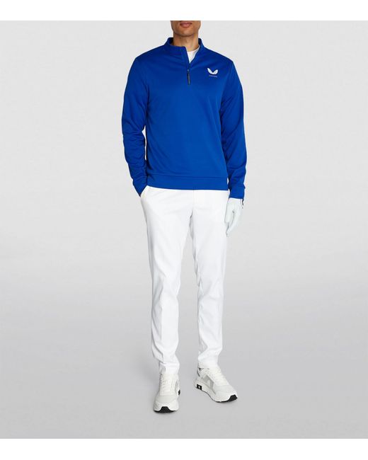 Castore Blue Quarter-zip Golf Top for men