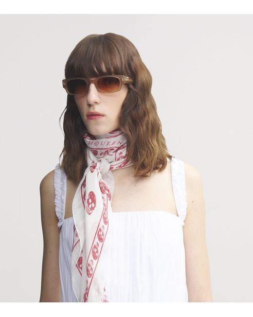 McQueen Natural T-Bar Rivet Panthos Sunglasses
