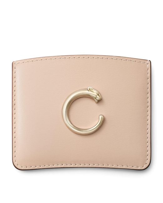 Cartier Natural Leather Panthère C De Card Holder