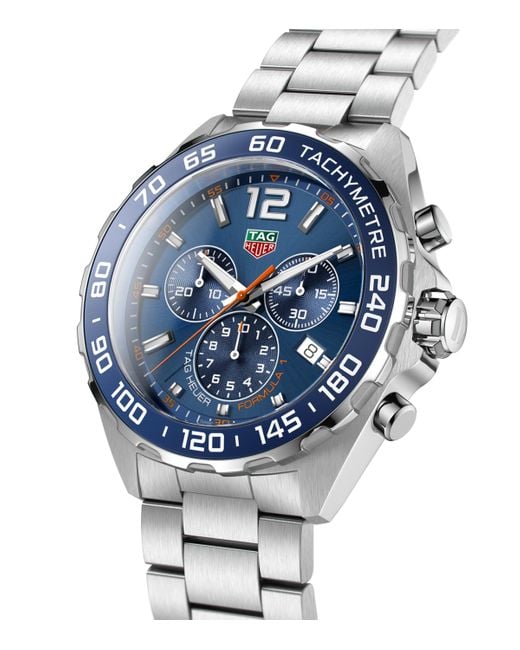 Tag Heuer Blue Stainless Steel Carrera Formula 1 Chronograph Watch for men