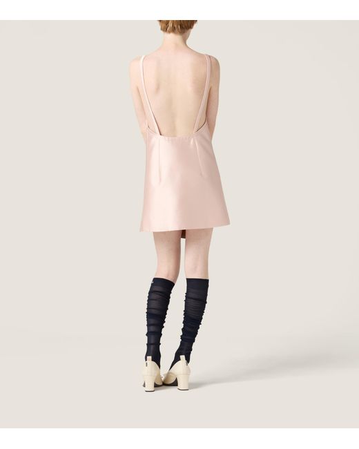 Miu Miu Pink Silk-Wool Mini Dress