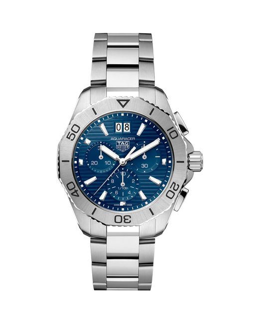 Tag Heuer Metallic Stainless Steel Aquaracer Professional 200 Chronograph Watch 40mm for men