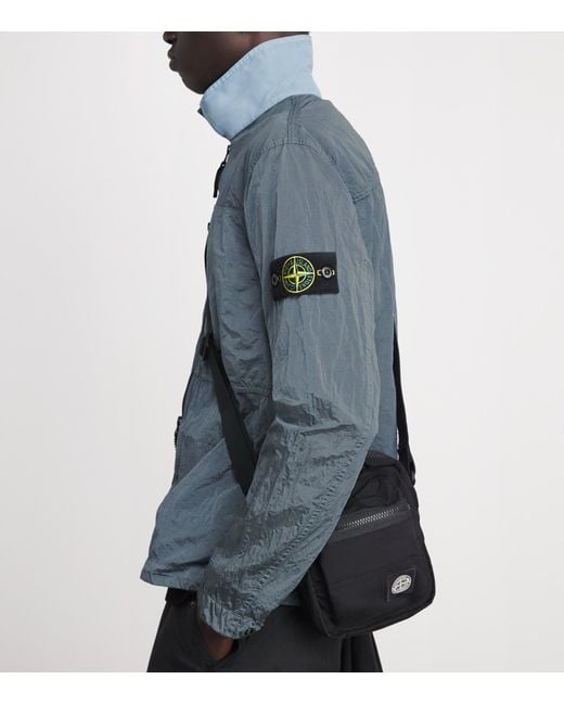 Stone Island Blue Nylon Metal Overshirt for men