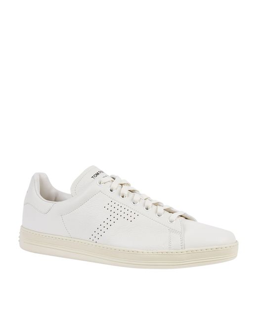 Tom Ford White Leather Warwick Sneakers for men