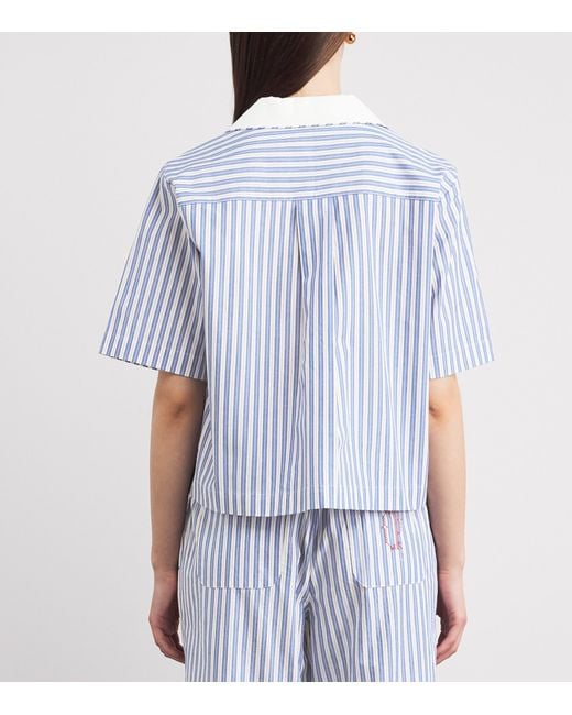Claudie Pierlot Blue Cotton Embroidered Shirt