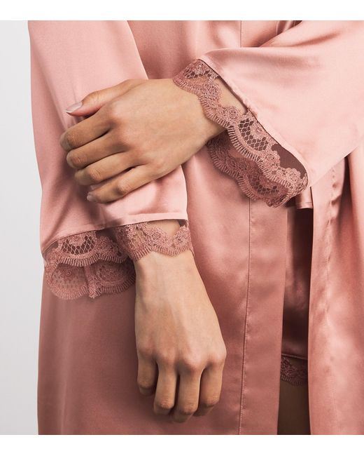 Simone Perele Pink Silk-Blend Love Me Robe