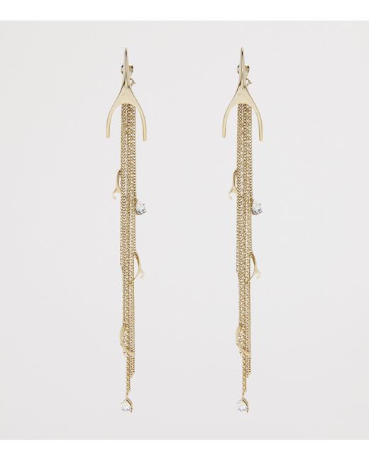 McQueen Natural Embellished Wishbone Earrings