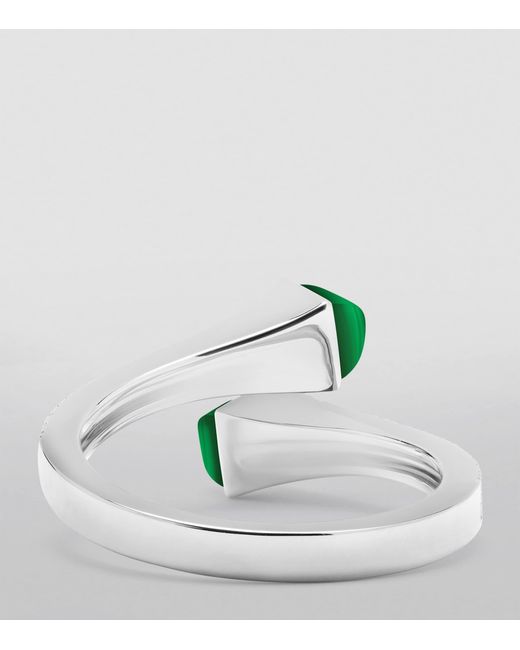 Marli New York Green Diamond And Agate Cleo Ring