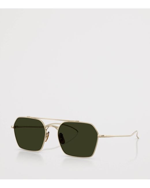 Oliver Peoples Green Titanium Tk-15 Square Sunglasses