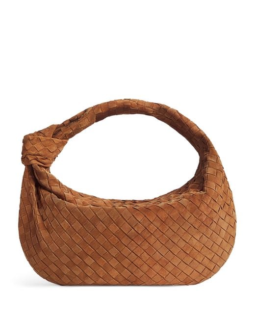 Bottega Veneta Brown Suede Jodie Top-Handle Bag