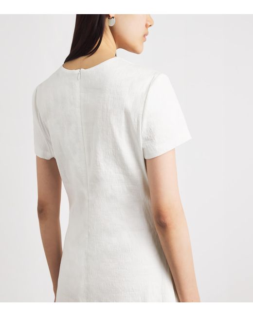 Brandon Maxwell White Linen-Blend Ridley Mini Dress
