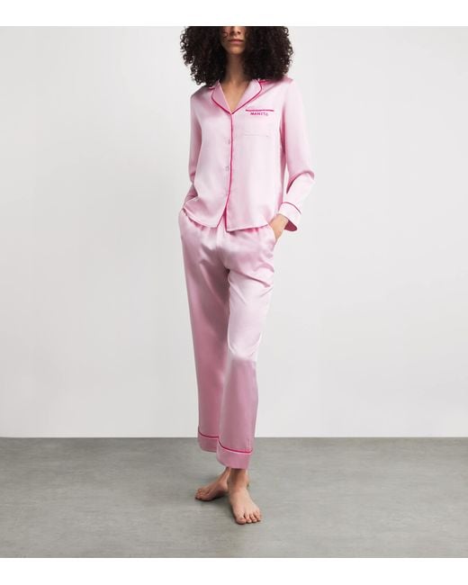 Manitu Pink Mulberry Silk Macaron Pyjamas