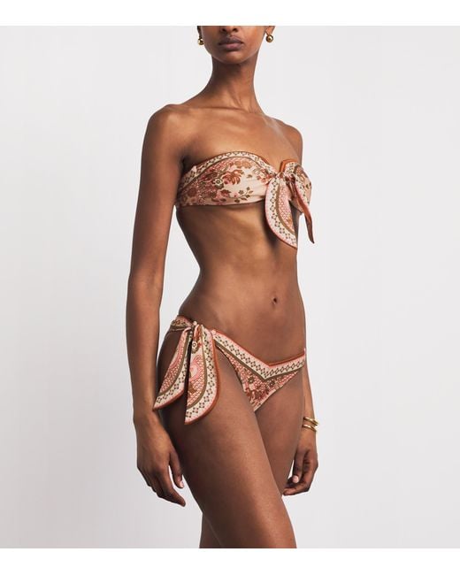 Zimmermann White Aster Scarf Bandeau Bikini