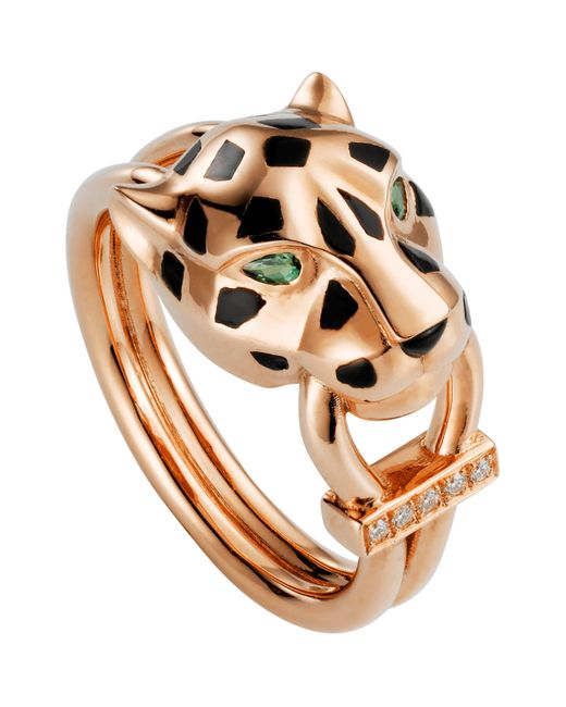 Cartier Metallic Diamond, Tsavorite And Onyx Panthère De Ring