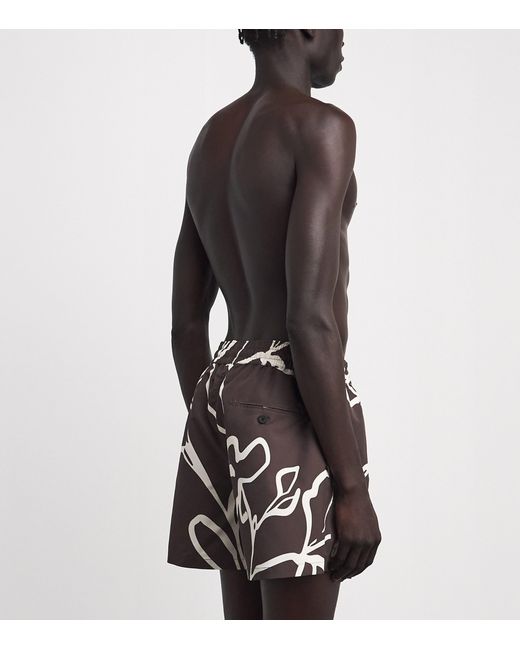 Frescobol Carioca Brown Printed Rio Swim Shorts for men