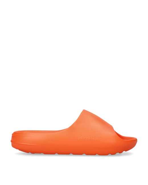 Represent Orange Logo-embossed Slides for men