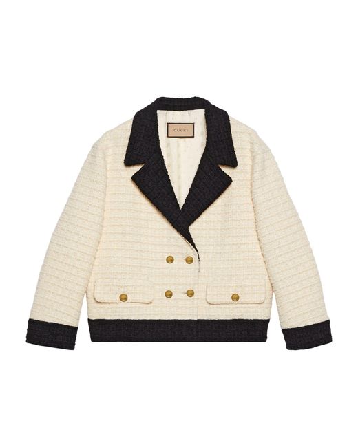 Gucci White Tweed Double-breasted Jacket