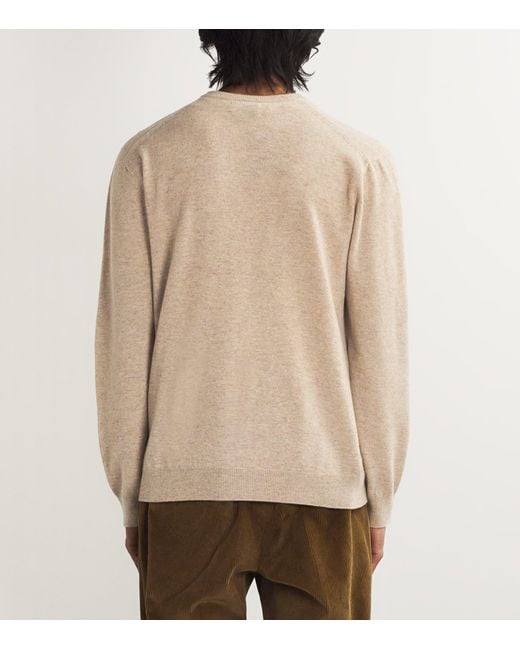Johnstons Natural Cashmere V-Neck Sweater for men