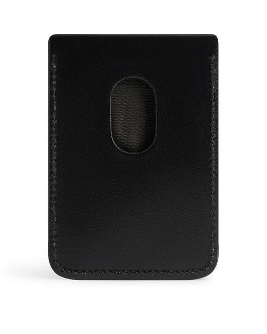 Balenciaga Black Calfskin Phone Card Holder for men