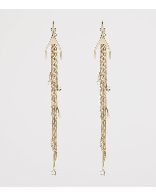 McQueen Natural Embellished Wishbone Earrings