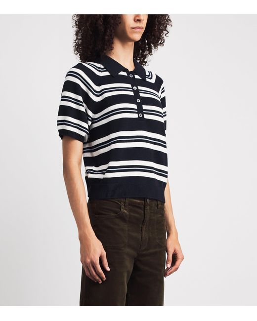 PAIGE Blue Stripe Birch Polo Top